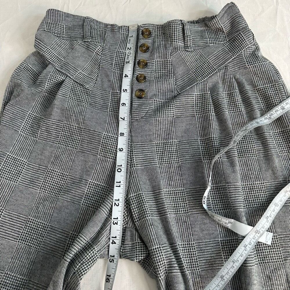 Maeve Anthropologie Houndstooth Wide Leg Pants Womens Medium High Rise Cropped - Picture 10 of 12